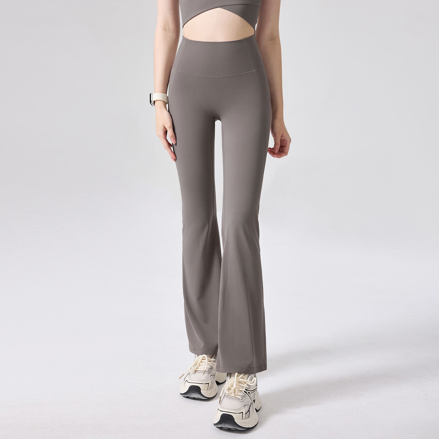 Pantalones deportivos de cintura alta y adelgazantes en forma de Y para elevar las caderas. Pantalones deportivos de acondicionamiento se pueden usar externamente.