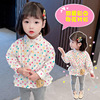 2021 Spring new pattern shirt children Long sleeve shirt Children Western style jacket baby Dot Baby unlined upper garment