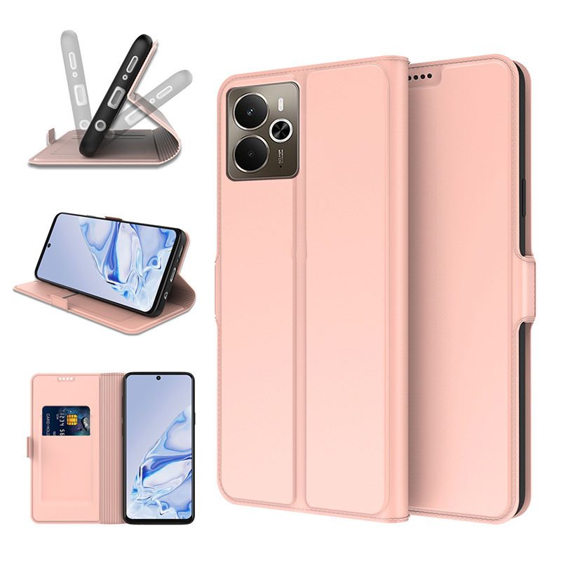 Realme Magnetic Card Holder Protective Cover Suitable for Realme 14 5g Multi-Functional Invisible Bracket Mobile Phone Case