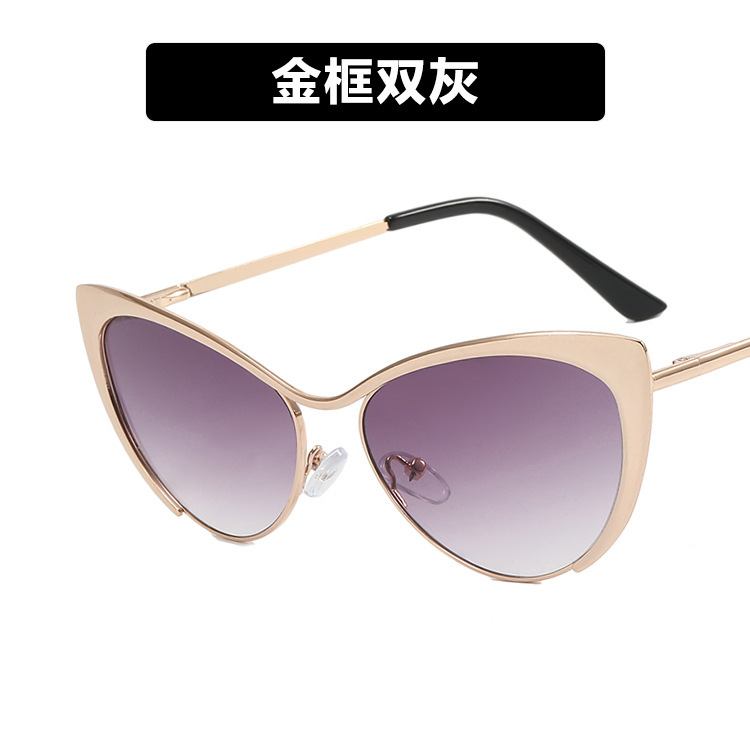 Gafas lisas de ojo de gato de cuero de acero 2022 nuevas gafas de metal ligero anti-azul de las mujeres retro europeas y americanas pueden equiparse con miopía