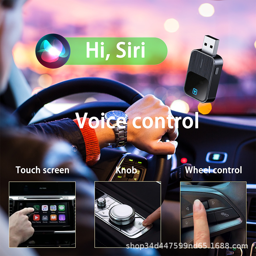 Cross-Border New Carplay Box, Wired to Wireless Android Auto Two-In-One Car Adapter