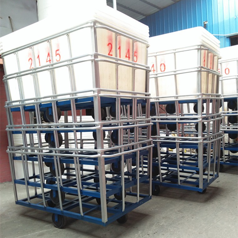珠三角印染业用多规格洗涤推布车/染整厂用加厚方形水箱承布车