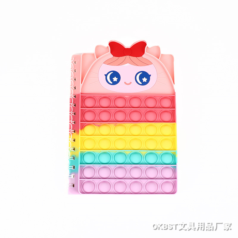 Ratón asesino pionero cuaderno educativo burbuja libro de descompresión lindo de dibujos animados pop it juguete Arco Iris prensa libro de música