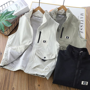 Boys' Workwear Vest Children's Outer Wear Vest Thin Spring 2025 New Style Middle and Large Children's Casual Outdoor Vest Trendy