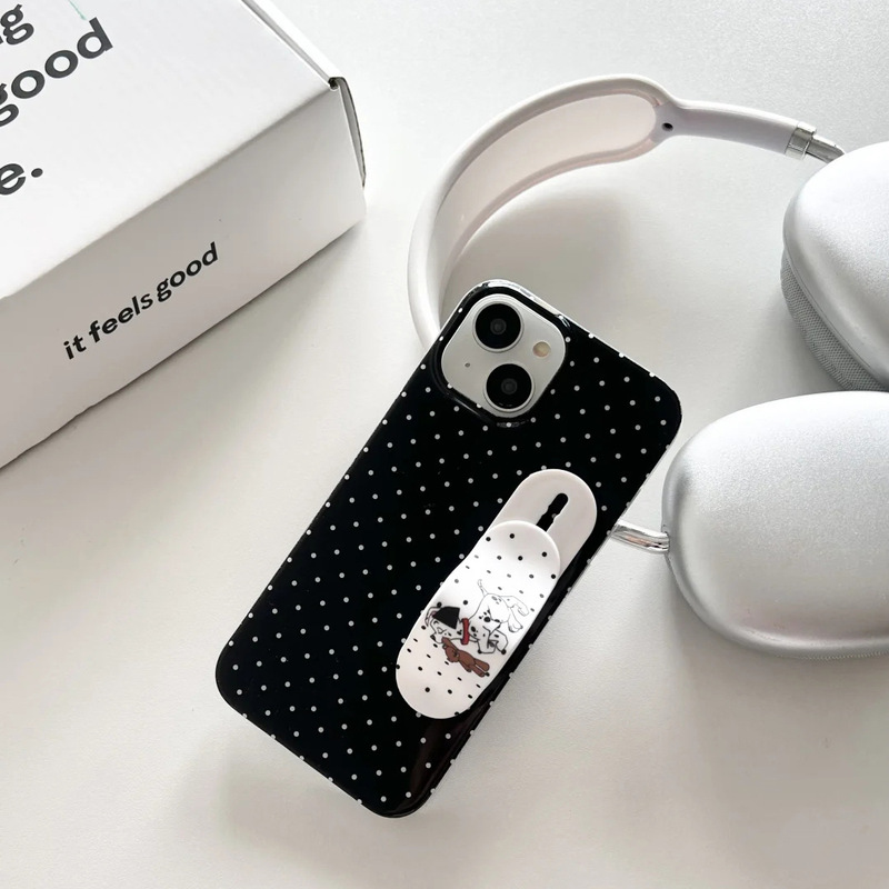 Ins Polka Dot Dalmatian Dog Suitable for Apple iPhone 17/16 Phone Case 14 Jelly 15 Band-Aid Stand 13/X