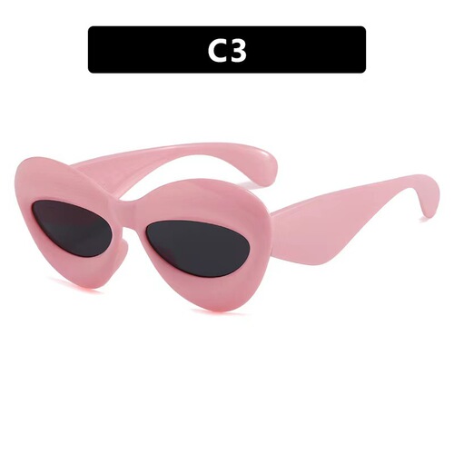 Cross-border European and American cat-eye sunglasses  new catwalk sunglasses cute candy color sunglasses concave shape