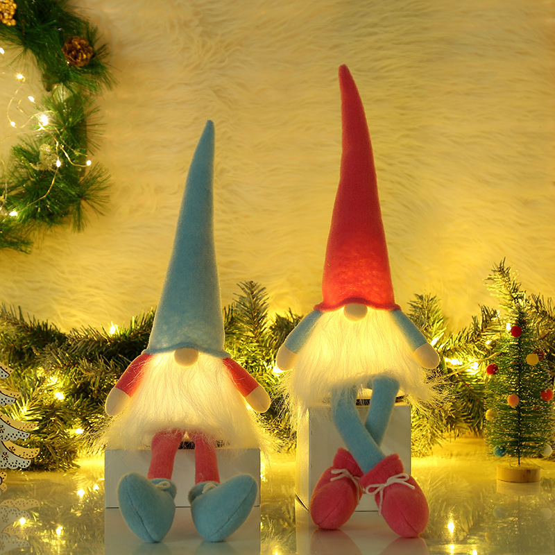 新款圣诞节摆件可发光带音乐跨境清道夫摆件装饰品圣诞老人公仔