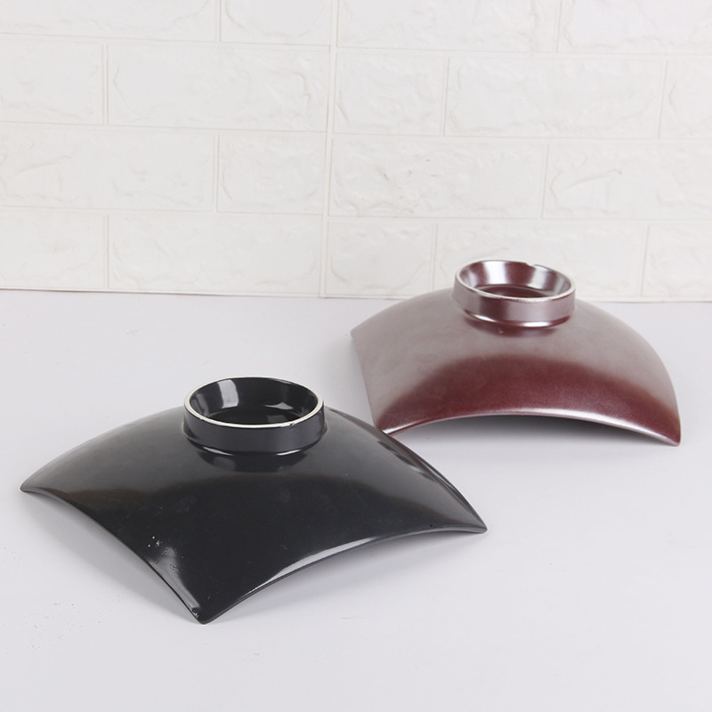 Retro de estilo japonés negro y rojo placa de cerámica plato de la casa restaurante japonés cena plato ensalada plato de fideos plato de frutas