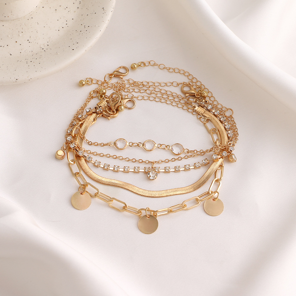 Set bracciali a catena stile serpente multi-strato donna_voghion.com