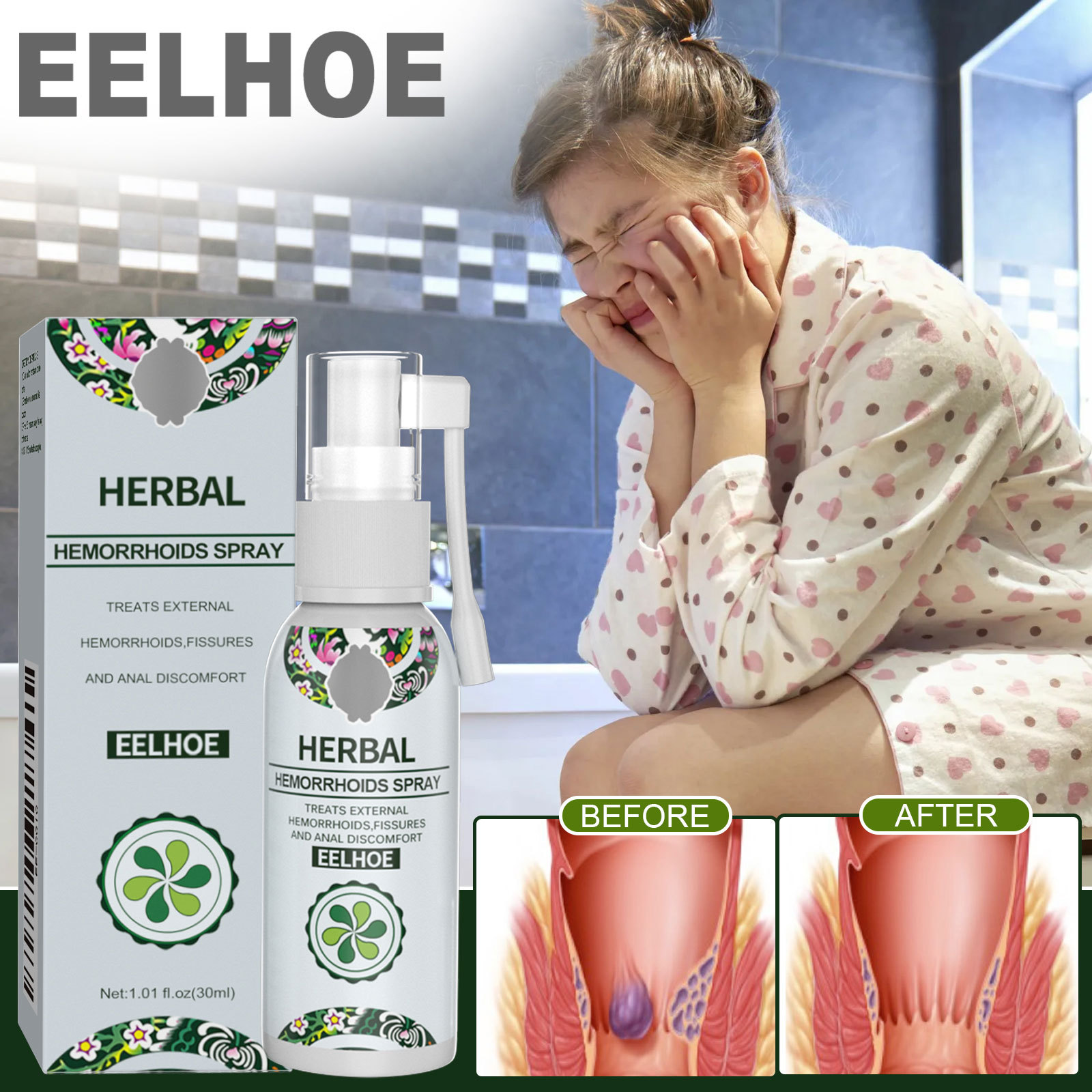Eelhoe Anal Care Agent Is a Gentle Care Spray for External Use That Soothes, Cleans, Moisturizes, and Nourishes