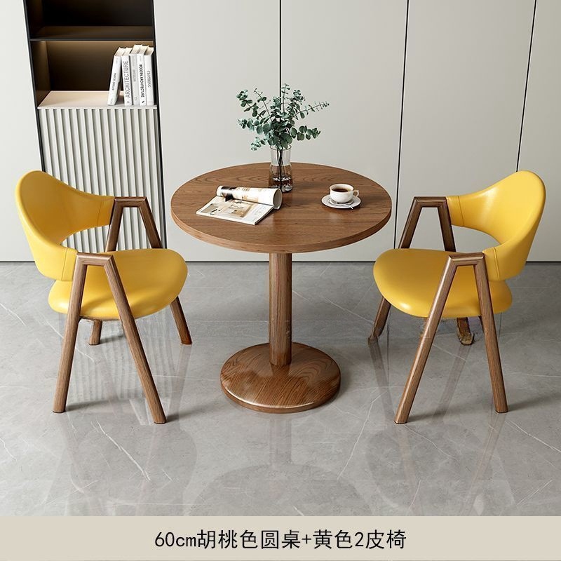 Juego de Mesa y Sillas de Comedor de Paneles de Madera Multifuncional para Cafetería y Hotel