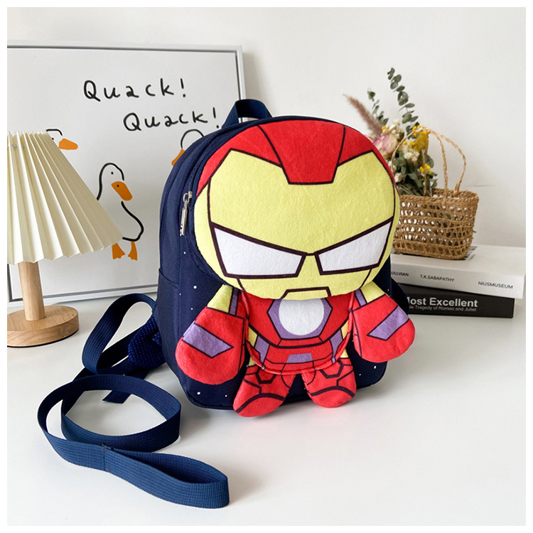 Bolsa infantil preescolar niños niños dinosaurios de dibujos animados Spider-Man mochila anti-perdida de cuerda mochila