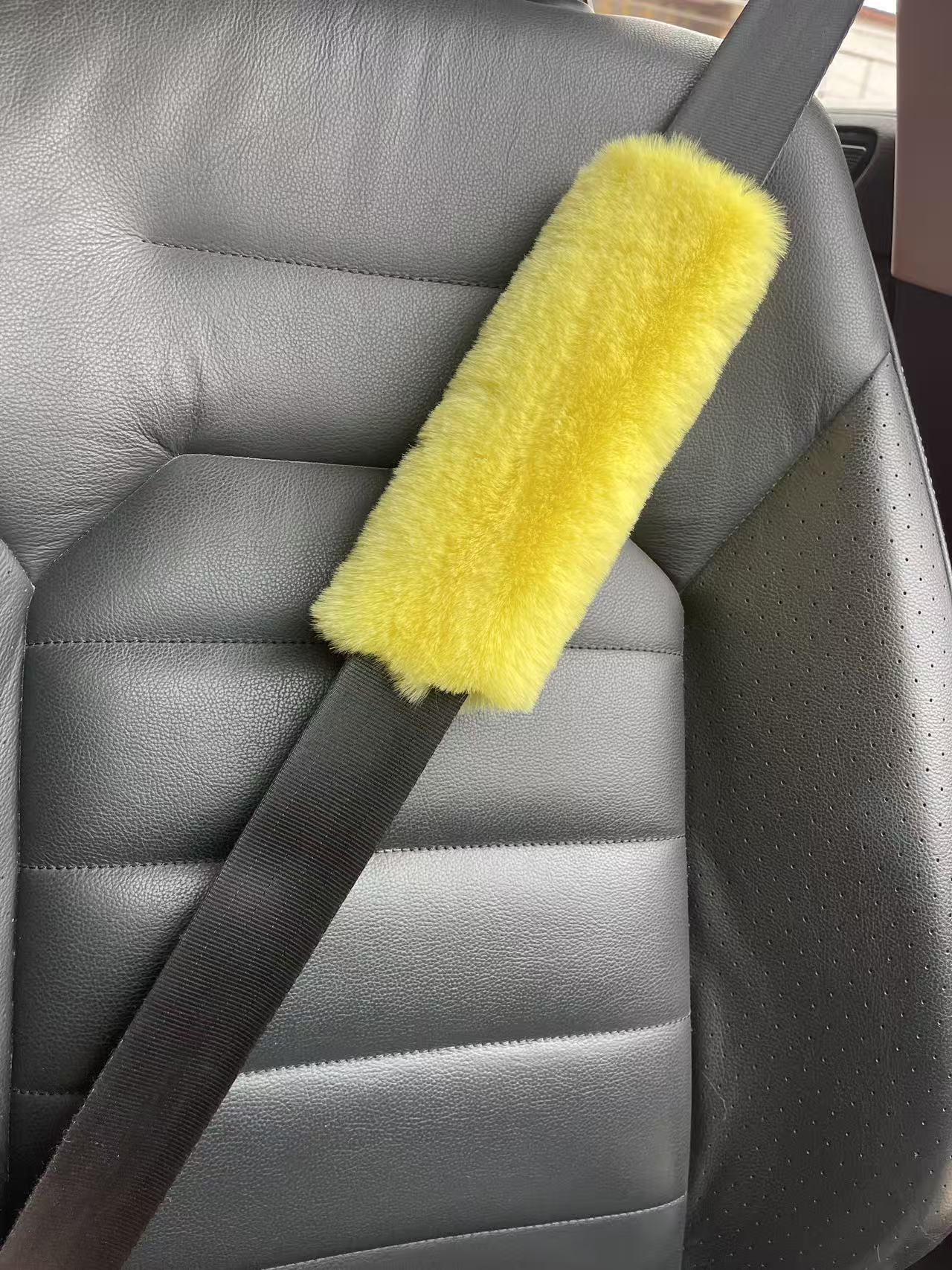 Car Seatbelt Shoulder Pads Imitation Rex Rabbit Fur Anti-Scratch Backpack Straps Children's Schoolbag Backpack Decorative Covers Decorative Pads