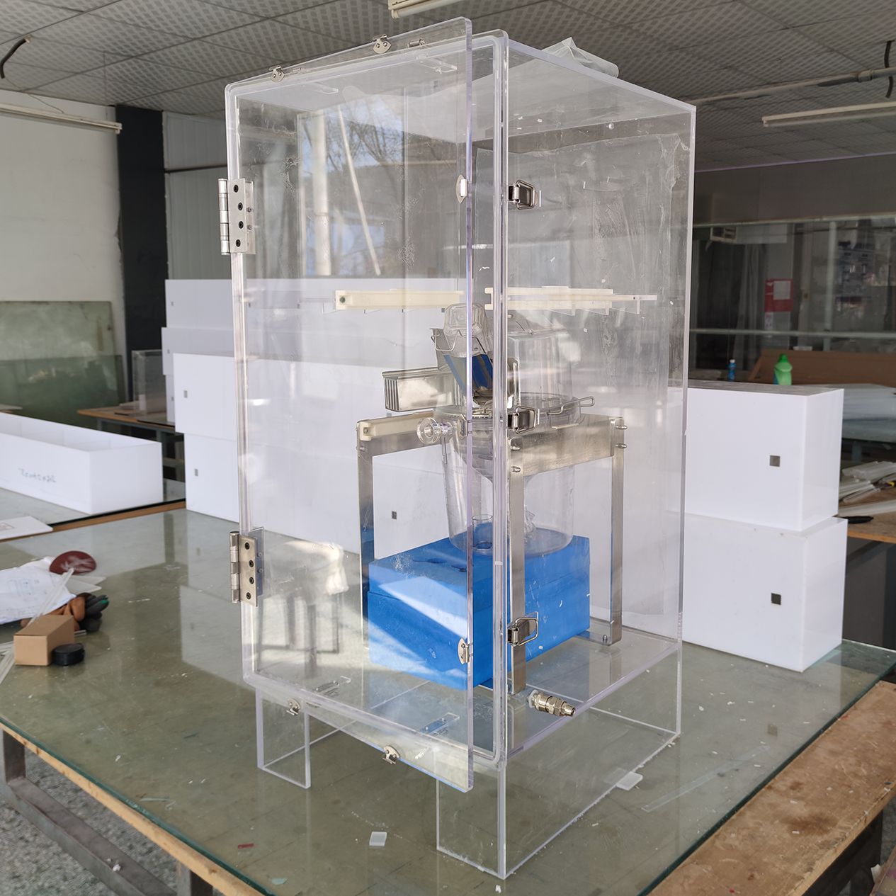 亚克力实验仪器大型实验装置有机玻璃实验箱亚克力加工打孔粘接