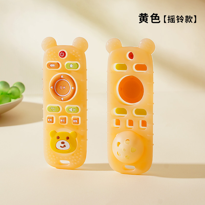 Control remoto goma de dientes para bebés palito de dientes para el apetito pequeño mes de edad goma de mordida 4 meses de silicona para bebés puede roer juguetes