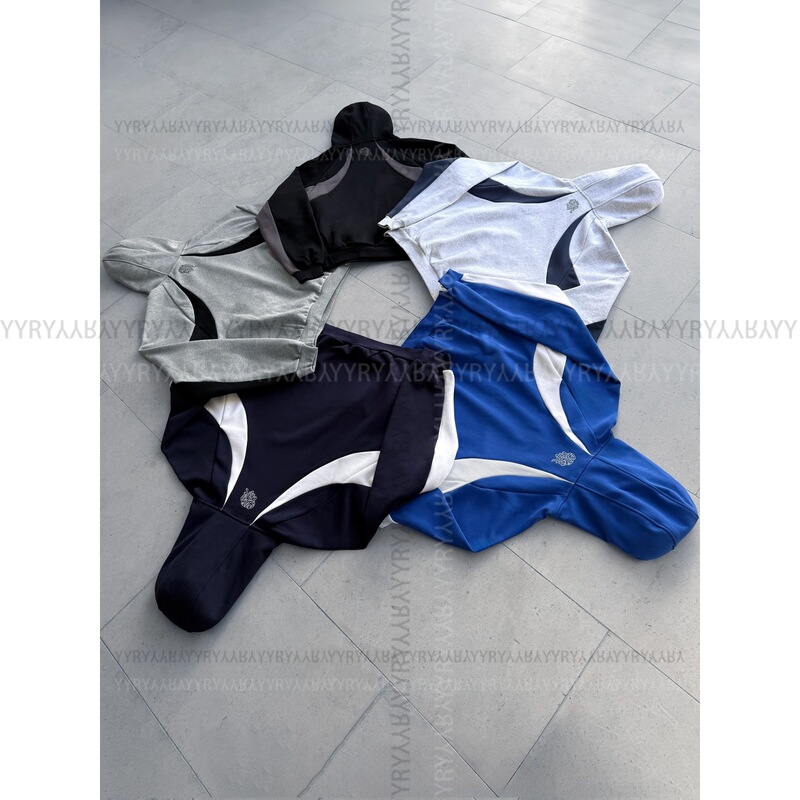 European and American Ins Cross-Border Personalized Color-Blocked Printed Sweatshirt and Sweatpants Suit Long-Sleeved Pullover Hoodie Retro Jacket Y2K European and American Ins Cross-Border Personalized Color-Blocked Printed Sweatshirt and Sweatpants Suit Long-Sleeved Pullover Hoodie Retro Jacket Y2K