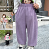 Girls pants 2023 Spring new pattern children motion Casual pants baby Western style Easy Versatile trousers 22030