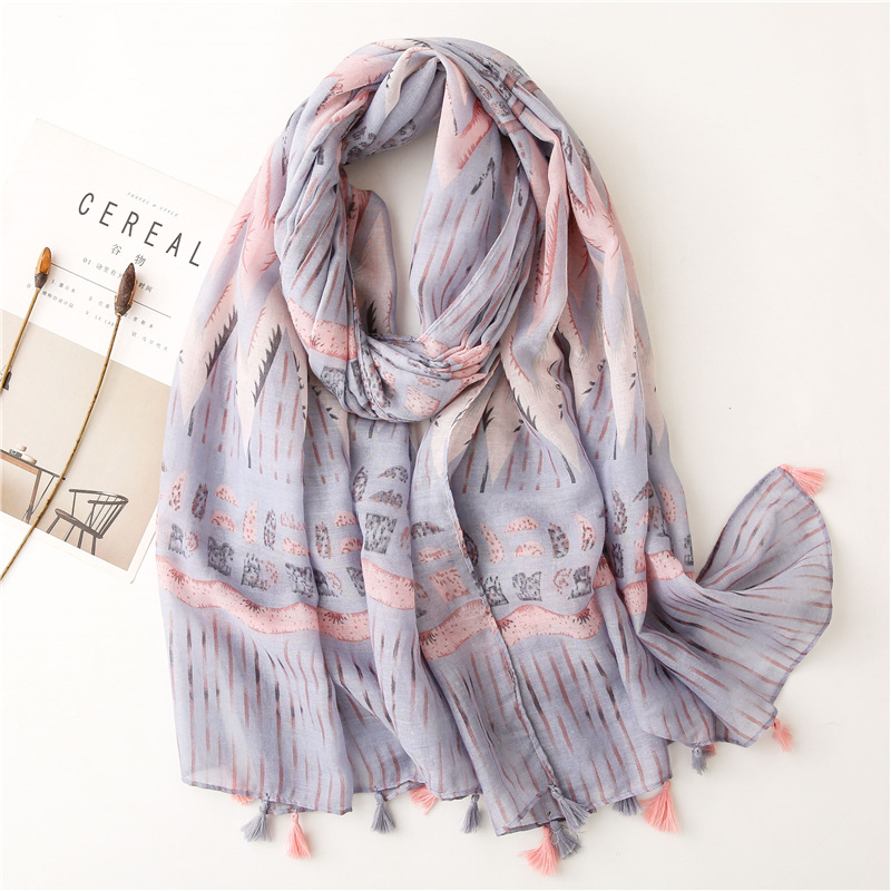 Korean Fashion Style New Feather Towel Scarf display picture 3