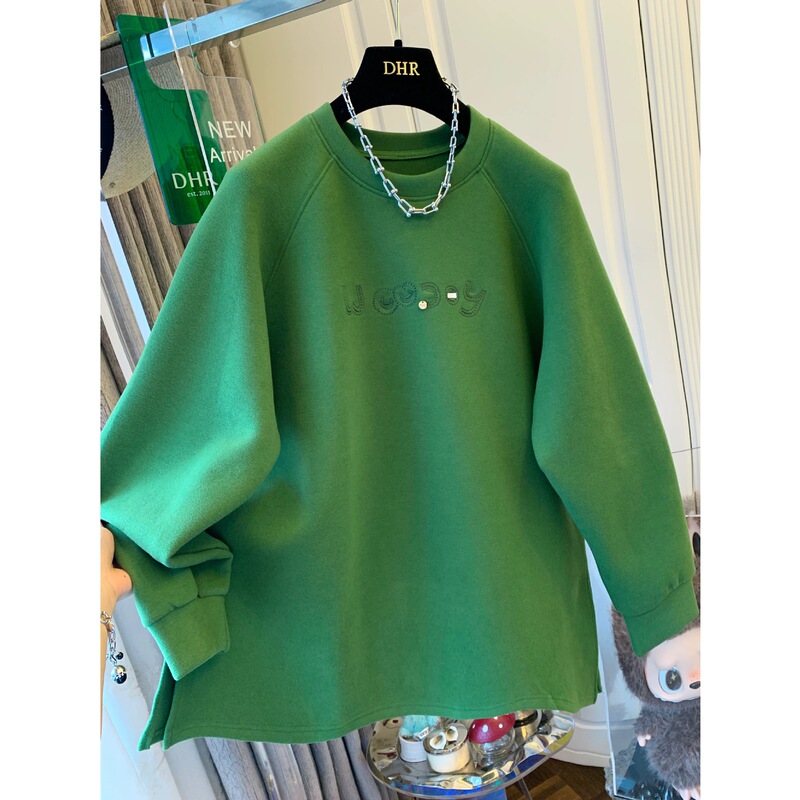 Outlet~ Clearance Sale American Style Embroidered Thickened Fleece Pullover Sweatshirt for Women, Loose Casual Top for Spring and Autumn Outlet~ Clearance Sale American Style Embroidered Thickened Fleece Pullover Sweatshirt for Women, Loose Casual Top for Spring and Autumn