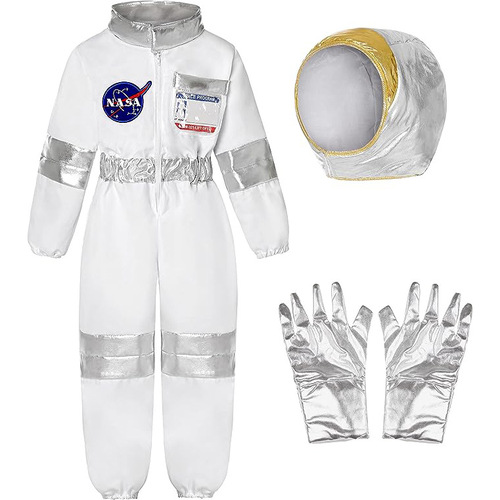 New Astronaut Space Suit Set Children's Stage Performance Costume Halloween Cosplay Costume Helmet Gloves