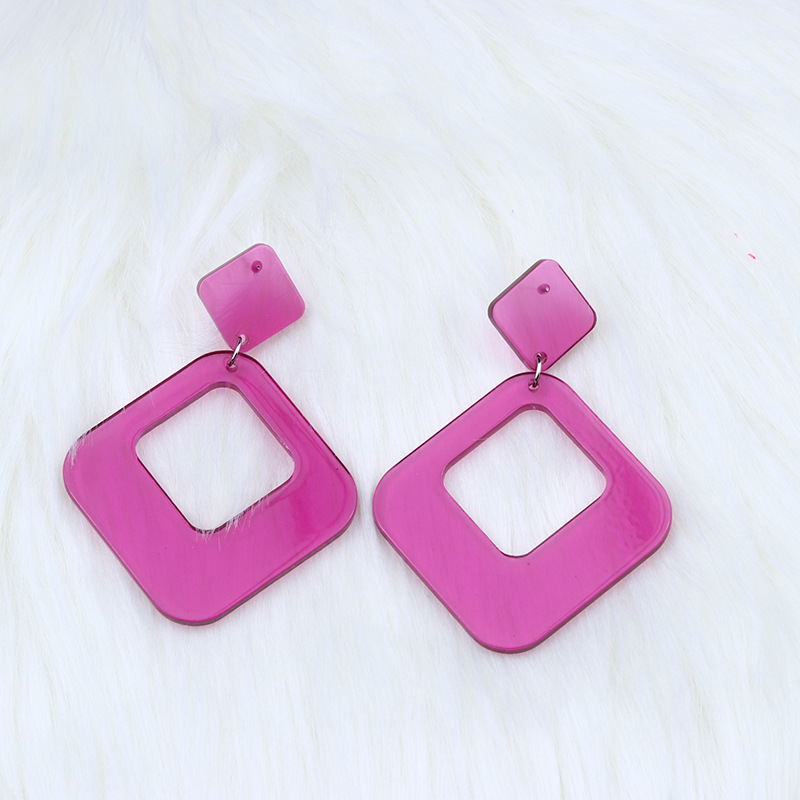 1 Pair Simple Style Geometric Arylic Stoving Varnish Women's Drop Earrings display picture 18