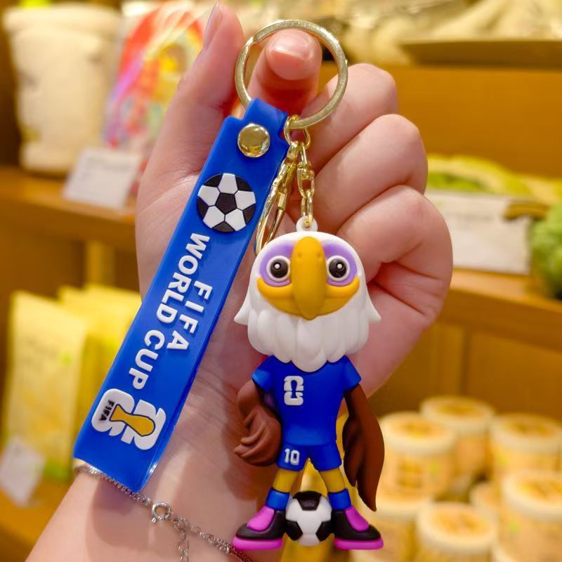 Boutique 2026 Copa del Mundo Fans perimetrales mascota de dibujos animados colgantes adornos de automóviles pequeños regalos al por mayor