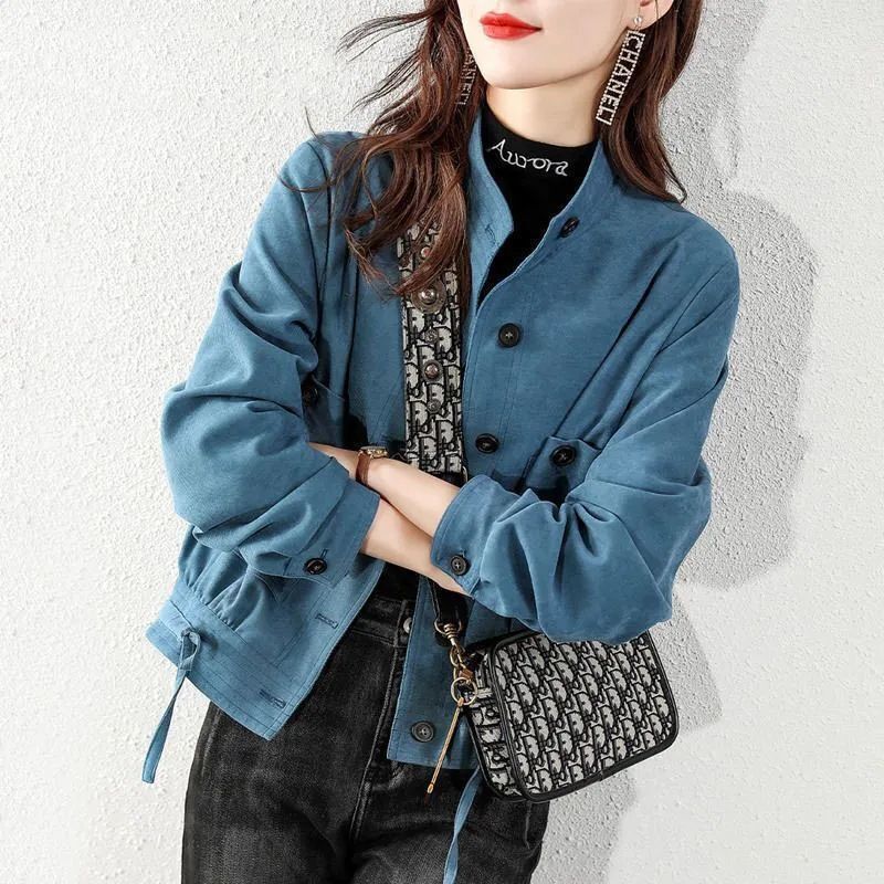 2022 Spring and Autumn New High-end Fashion All-match Western Style Korean Loose Slimming Solid Color Fashionable Jacket for Women