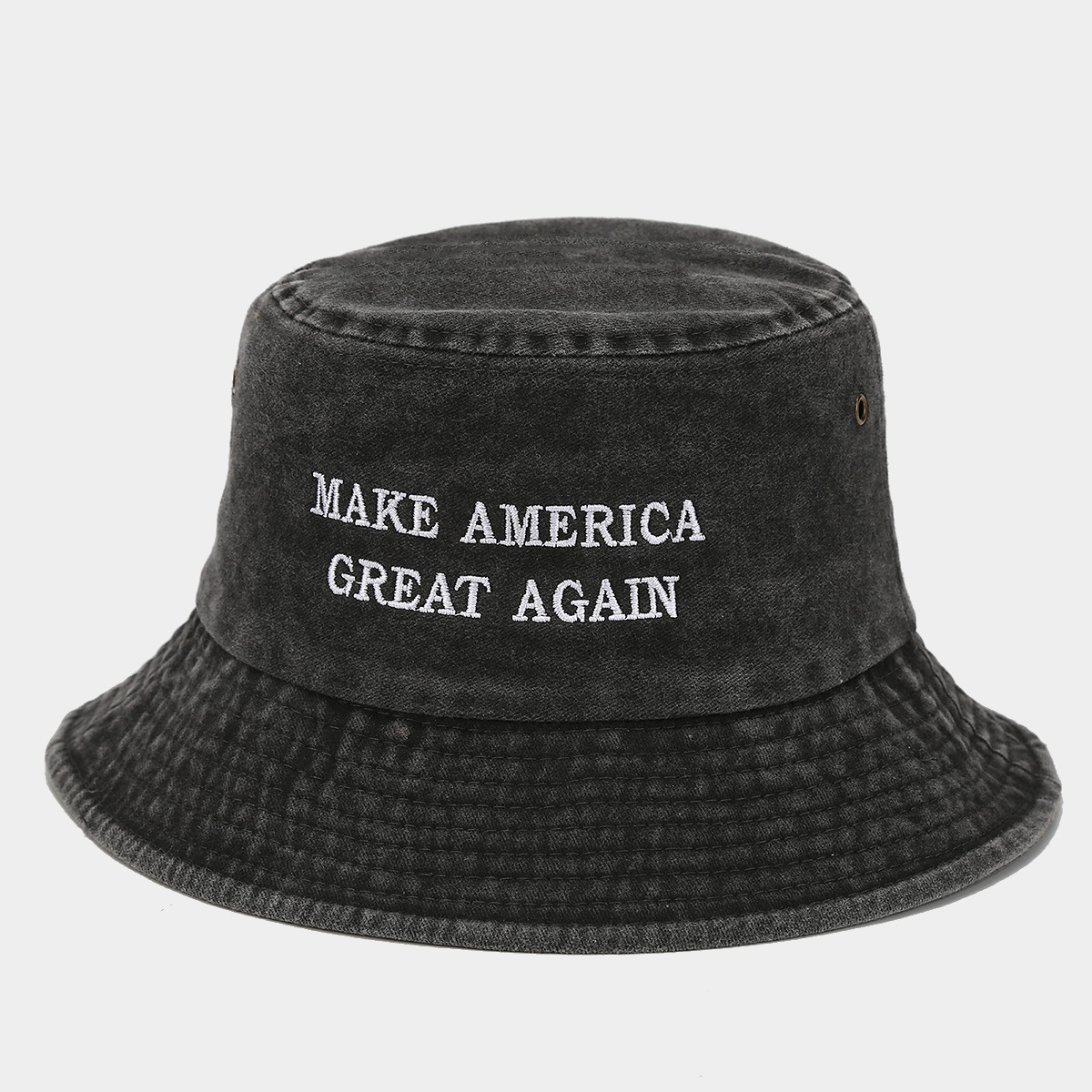 Hombres y mujeres americanos vintage pescador sombrero Amazon venta caliente alfabeto inglés lavado bordado sombrero de bañera sombrero de sol al aire libre