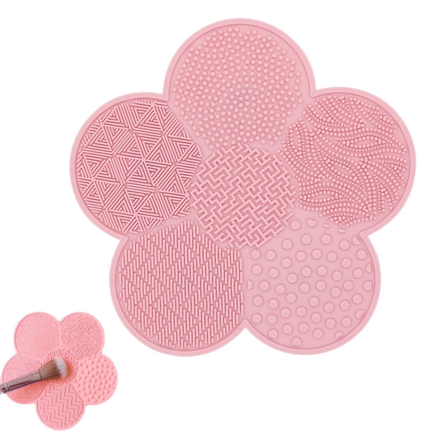 Fábrica directa patrón de flores silicona ventosa limpieza pad maquillaje cepillo lavado herramienta maquillaje cepillo limpieza cepillo pad