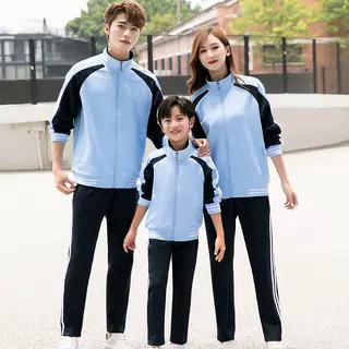 新款亲子装春秋一家三四口全家运动园服休闲套装运动会班校服印字
