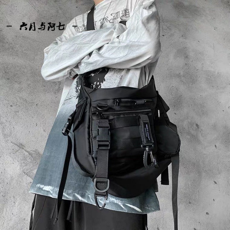 Bolso de herramientas funcional lona japonesa de gran capacidad ins Trend Women Tactical Brand Hip Hop Boys Bandolera