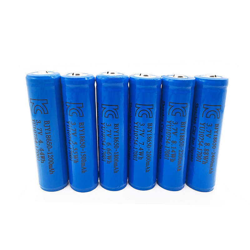 工厂直供3.7V充电电池18650锂电池2000mAh电池实容柱式18650电池