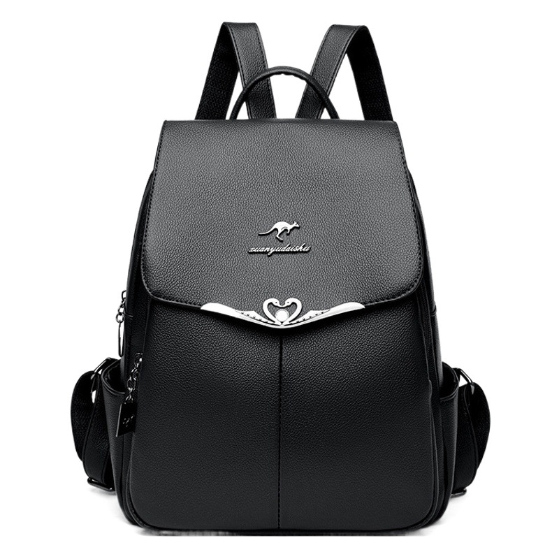 Mochila de cuero suave de venta transfronteriza para mujeres nueva estilo coreano simple versátil mochila de gran capacidad mochila de estudiantes bolsa de viaje