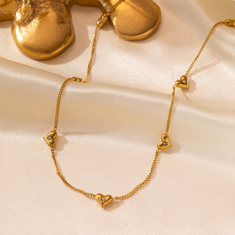 8g Weight PVD Coated Gold Plating Process 18K Real Gold Plated Plating Material 304 Stainless Steel Pendant Material Layered Necklaces, Pendant Necklace Classification 304 Stainless Steel Chain Material Paperclip Chain, cable chain, Twisted Rope Chain Chain Type 1 Piece Quantity Casual, Daily, Date Occasion 304 Stainless Steel Material Heart Shape Pattern Women's Gender Sweet, IG Style Style Plating Craft Heart Shape Titanium Steel Sweet IG Style Layered Necklaces Pendant Necklace 10