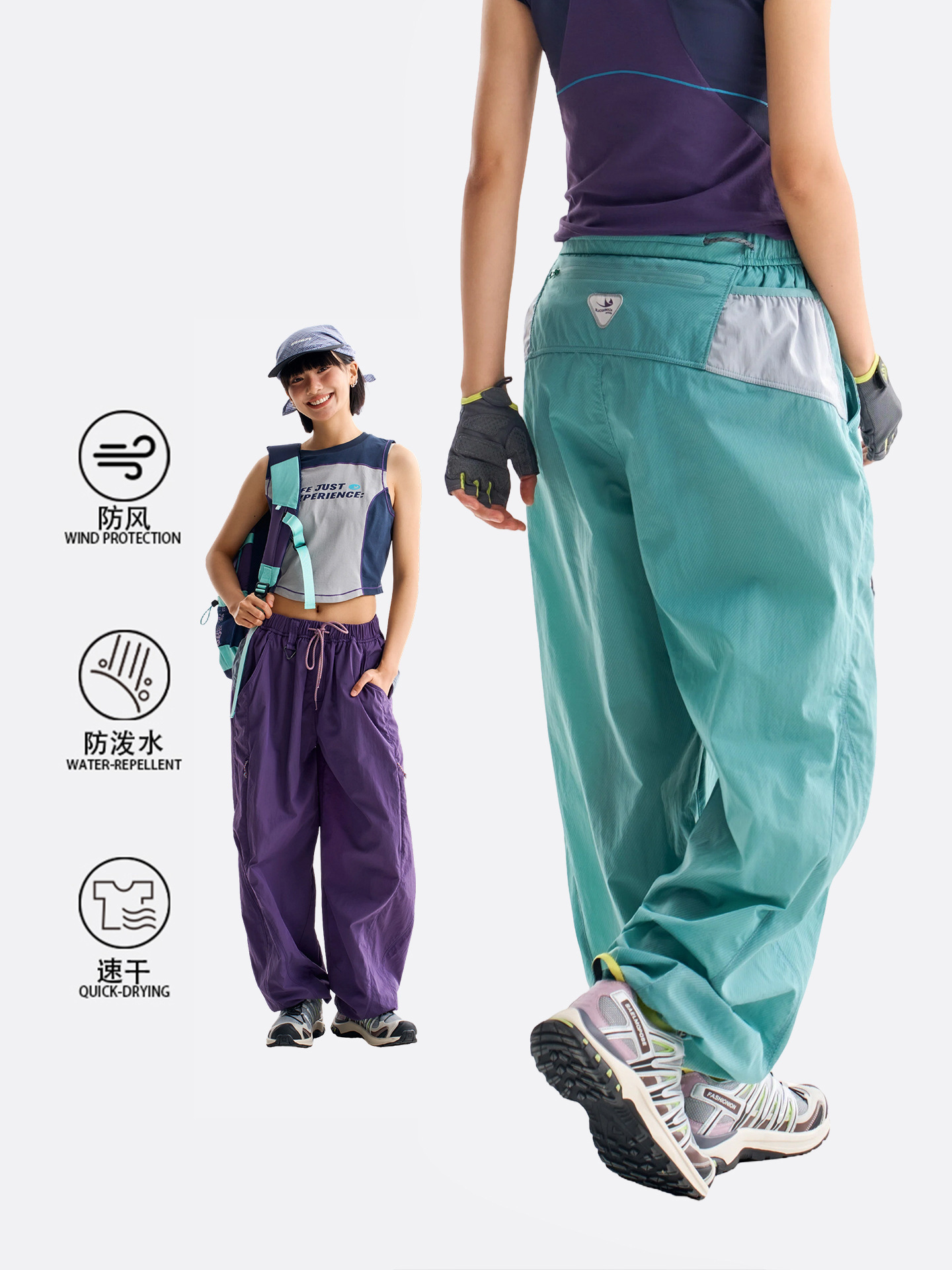 Outdoor Sports Lightweight Quick-Dry Paratrooper Pants Water-Resistant Wide-Leg Scimitar Pants Workwear Functional Hiking Mountaineering Pants