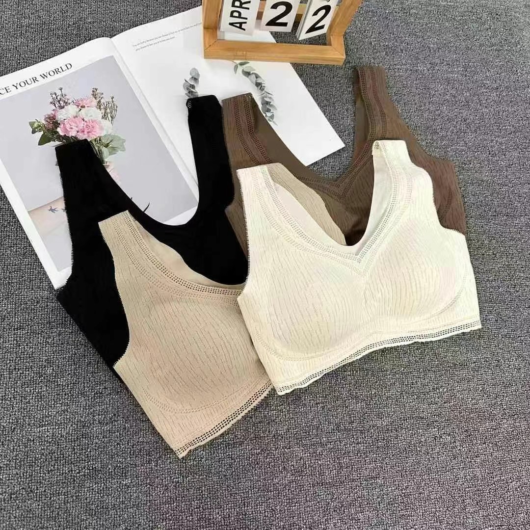 W690 # chaleco de hombros anchos con textura francesa todo fósforo hueco cuello en V espalda hombros anchos espalda en U ropa interior cómoda agradable para la piel