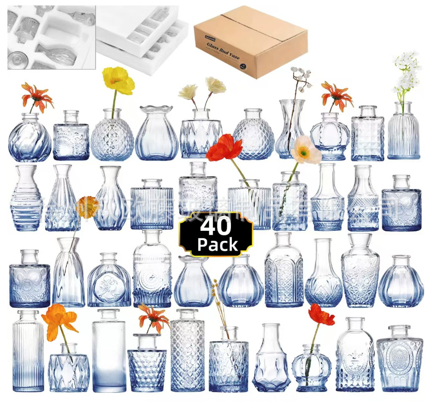 Juego de jarrones pequeños populares de Amazon, jarrones de estilo europeo para arreglos florales, decoración de alta gama para sala de estar y cocina