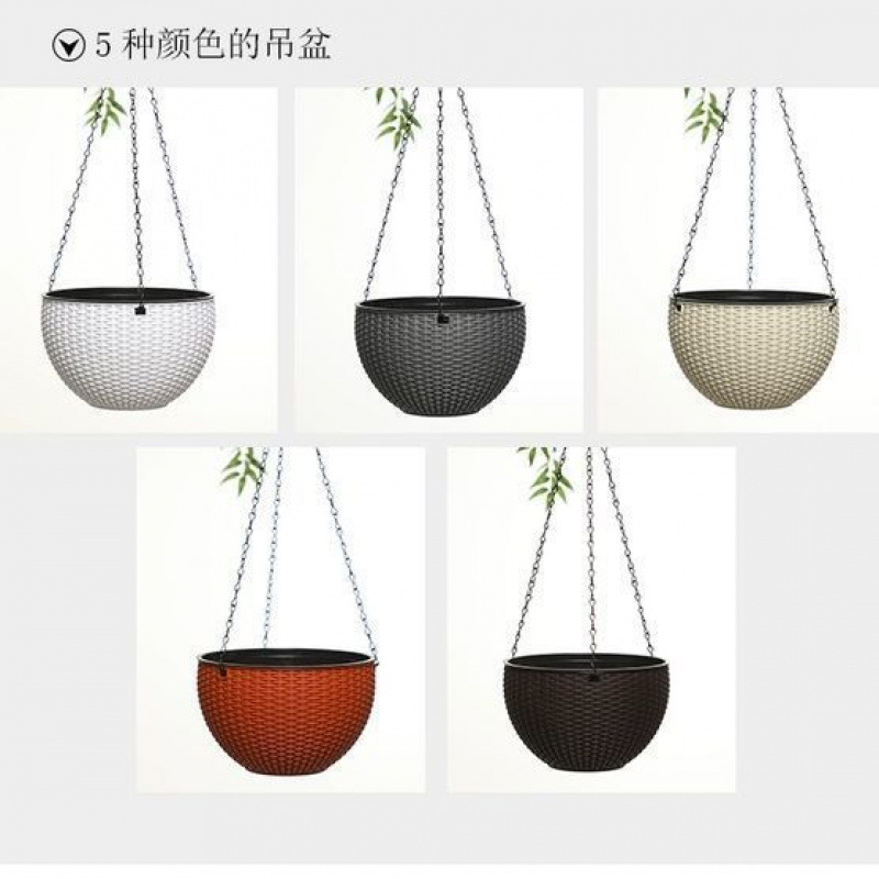 加厚塑料悬挂式自吸水懒人花盆阳台吊兰常春藤绿萝垂吊盆特价清仓