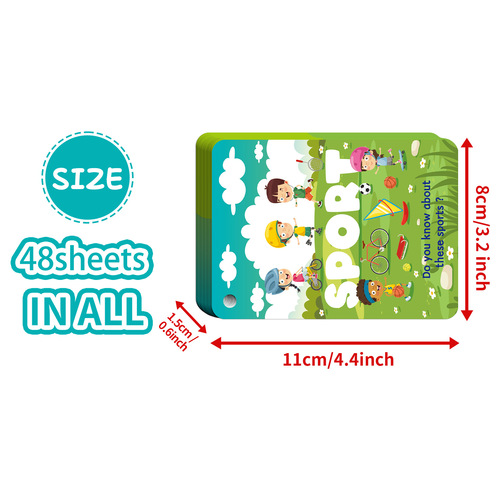 48 Children's Sports Cognitive Early Education Flash Cards for Enlightenment, Cross-border Amazon Parent-Child Time Guessing Educational Toys