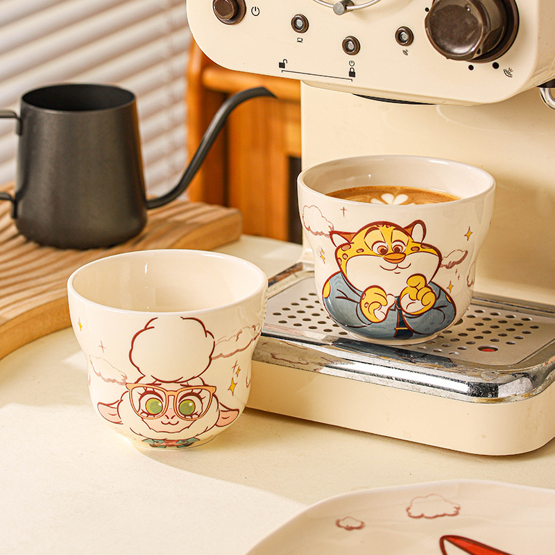 Mad Animal City Nick Leopard cop copas de cerámica para el hogar de alto valor facial de los niños nuevos copas de agua para el cumpleaños