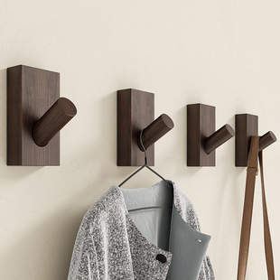 spade wood hook door back porch wall living room simple wood non-perforated Nordic high-grade solid wood coat hook