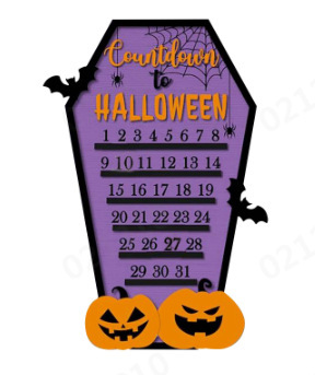 2023クロスボーダー独立駅木製ハロウィーン装飾置物ハロウィーンカウントダウンカボチャコウモリ木製装飾|undefined