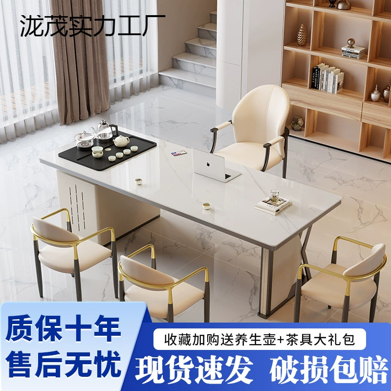 Легкий роскошный стильный сланцевый чайный столик, полностью автоматический чайный столик с подачей воды, домашняя гостиная, роскошный чайный поднос, чайник, встроенный чайный столик