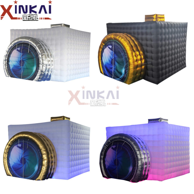 亚马逊充气照相亭 派对婚礼活动气模道具 白色LED灯管拍照模型