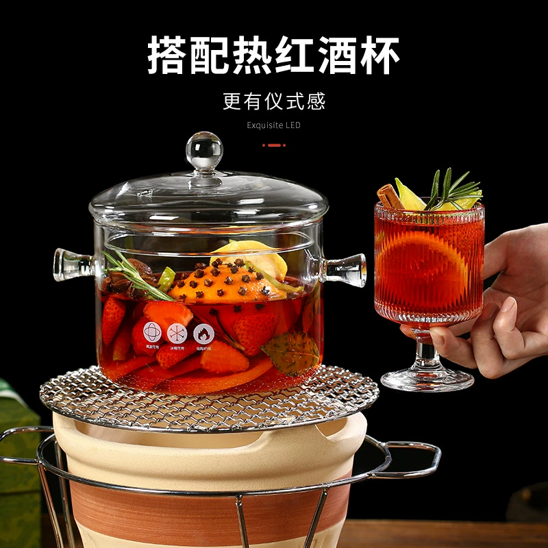 Remedial glass, Christmas Hot Red Wine Hot Red Wine container container Boil red wine pot container boiled red wine set