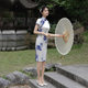 Spring and summer printed Chinese style short sleeve cheongsam stand collar girl's daily retro improved dress cheongsam