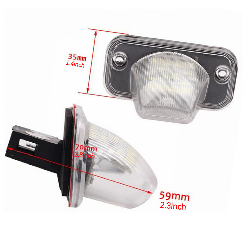 2pcs License Plate Lights 18LED for VW Golf 5Plus Passat Skoda T4 90-03 White Light