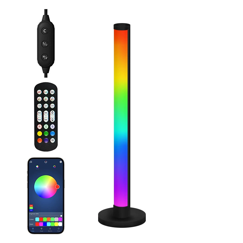RGB настольный атмосферный светильник, 5Вт, голосовое управление, лампа с музыкой и ритмом, один/два источника 180/360°
