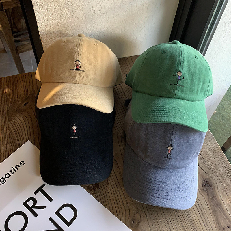 Korean Style ins Fashion Yoga Asana Embroidery Pattern Baseball Hat Fashionable Women's Simple Casual Elegant Cap