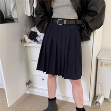 韩国小众 m*ne 复古学院风两面穿休闲百褶裙半身短裙
